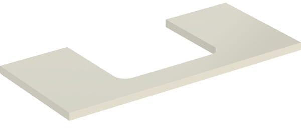 Geberit ONE Waschtischplatte 75x3x47 cm weiß hochglänzend mit mittigem Ausschnitt für Aufsatzwaschtisch
