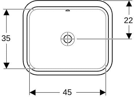 GEBERIT VariForm Unterbauwaschtisch rechteckig 53x44 cm weiß ohne Hahnloch