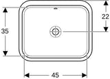 GEBERIT VariForm Unterbauwaschtisch rechteckig 53x44 cm weiß ohne Hahnloch