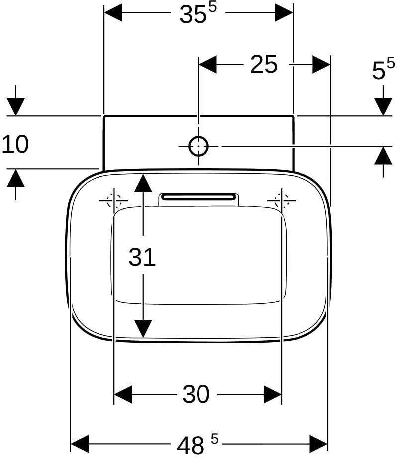 Geberit ONE Aufsatzwaschtisch 50x42,5 cm weiß KeraTect CleanDrain mit Hahnloch