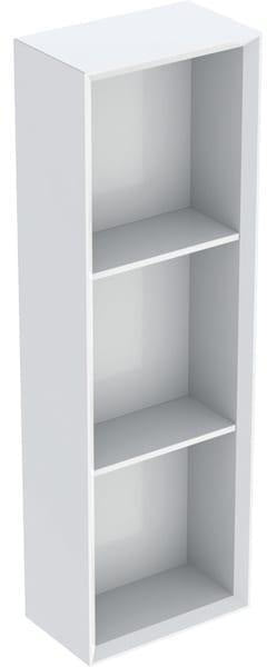 Geberit Regal rechteckig 22,5x70x13,2cm, weiß hochglanz – Wandhängendes Badregal mit 2 Einlegeböden
