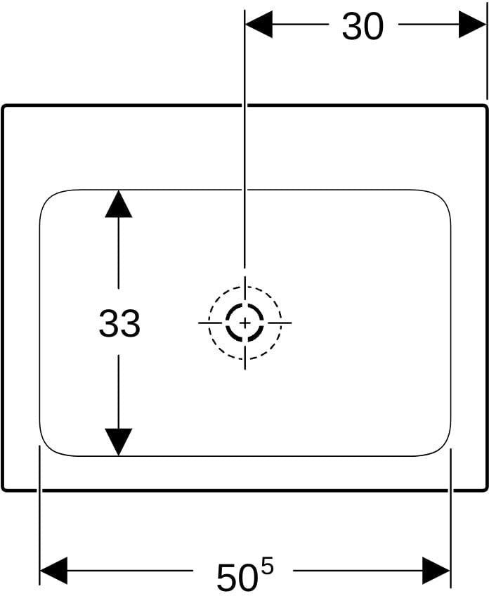 GEBERIT ONE Möbelwaschtisch 60x48 cm ohne Hahnloch & Überlauf, weiß, KeraTect