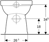 Geberit Renova Stand-WC Flachspüler Rimfree Abgang horizontal weiß
