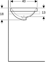 Geberit VariForm Einbauwaschtisch rund 40 cm weiß ohne Hahnloch mit Überlauf