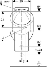 GEBERIT Centaurus Urinal Hybridbetrieb spülrandlos weiß KeraTect 37,5 cm