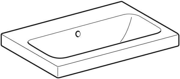 Geberit iCon Light Waschtisch 60x42 cm, verkürzte Ausladung, mit Hahnloch und Überlauf, weiß