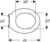 Geberit Renova Comfort WC-Ring barrierefrei antibakteriell weiß Befestigung von oben