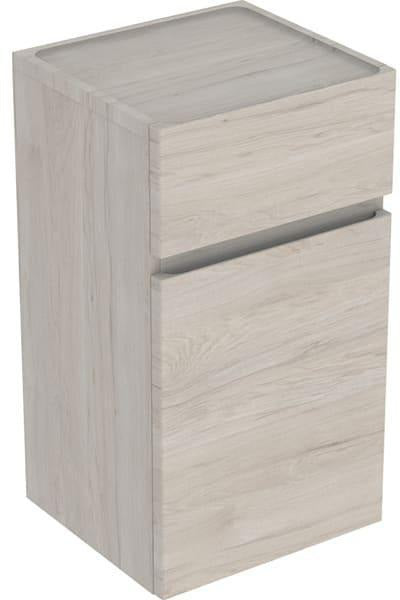 Geberit Renova Plan Seitenschrank 39x70x36 cm Nussbaum hickory hell – 1 Tür, 1 Schublade, Soft-Close