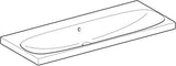 Geberit Acanto Doppelwaschtisch 120x48 cm, ohne Hahnloch, mit Überlauf, weiß – wandmontiert & unterbaufähig