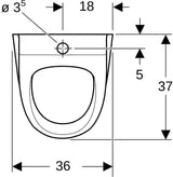 Geberit Renova Urinal weiß – Zulauf oben, Abgang hinten/unten, 1 Liter Spülung