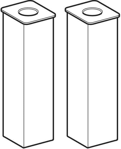 GEBERIT Renova Compact Möbelfüße 2er-Set, Höhe 15–16,5 cm, verchromt, höhenverstellbar