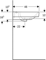 Geberit Smyle Doppelwaschtisch eckig 120x48cm mit Hahnloch und Überlauf, weiß