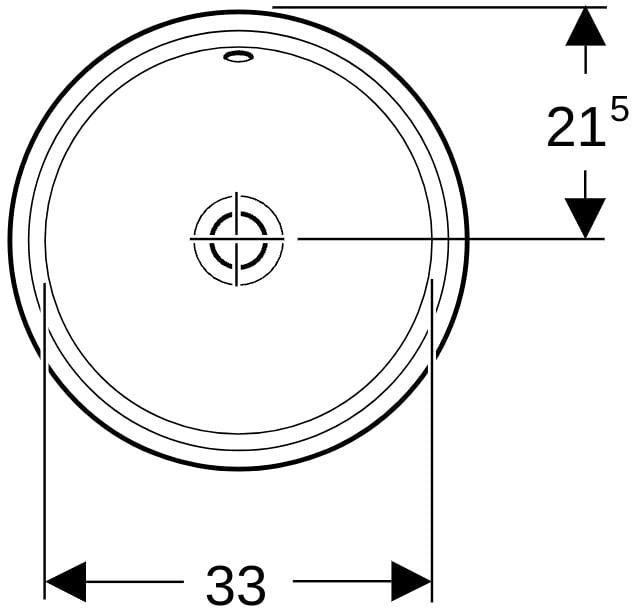Geberit VariForm Unterbauwaschtisch rund 40,5 cm, weiß, mit KeraTect, ohne Hahnloch