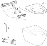 Geberit Acanto Wand-WC Set mit TurboFlush, KeraTect und WC-Sitzring, Tiefspüler, 53 cm