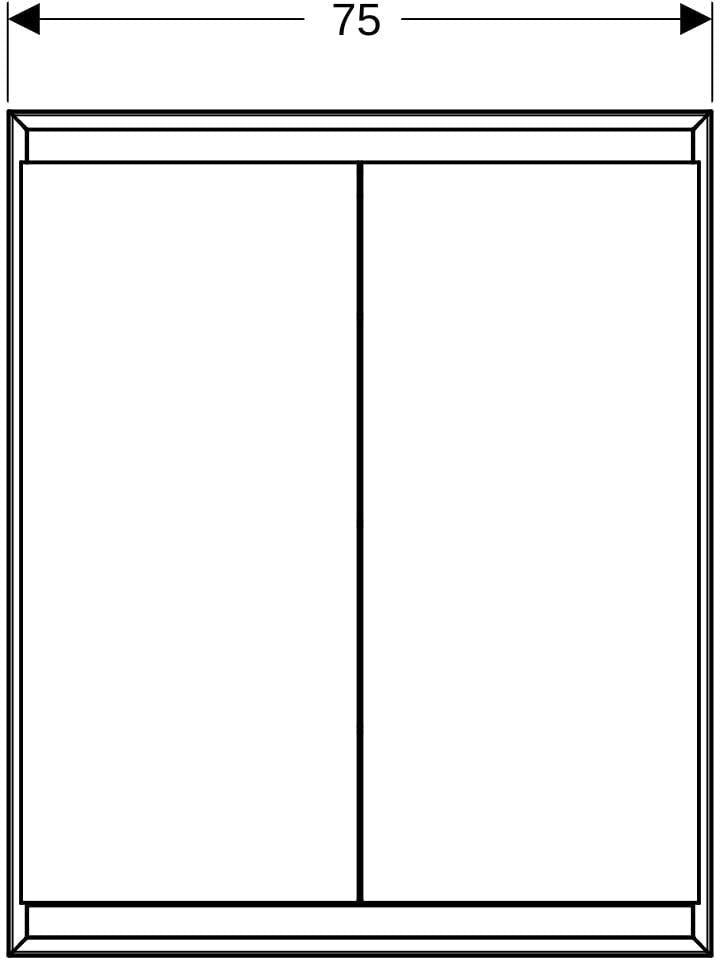 GEBERIT ONE Spiegelschrank mit ComfortLight, 2 Türen, 75 cm, weiß