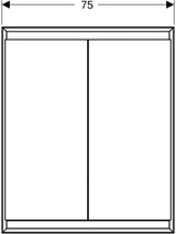 GEBERIT ONE Spiegelschrank mit ComfortLight, 2 Türen, 75 cm, weiß