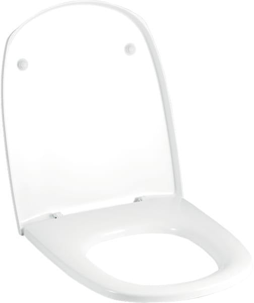 Geberit Vitelle WC-Sitz mit Deckel, Duroplast weiß glänzend, Edelstahl Scharniere
