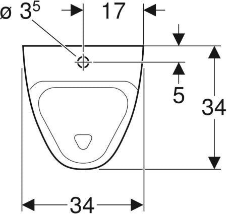 Geberit Urinal ALIVIO weiß – Wand-Urinal mit Spülrand, Zulauf oben, Ablauf hinten oder unten
