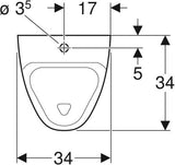 Geberit Urinal ALIVIO weiß mit Spülrand – Wandmontage, verdeckte Befestigung, 1 Liter Spülwassermenge