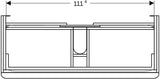 Geberit Smyle Unterschrank für Waschtisch eckig mit 2 Schubladen 118,4 cm sandgrau