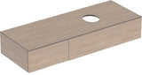Geberit VariForm Unterschrank für Aufsatzwaschtisch, 135 cm, Nussbaum Hickory, 2 Schubladen