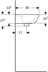 GEBERIT Renova Handwaschbecken 45x36 cm ohne Hahnloch, ohne Überlauf, weiß