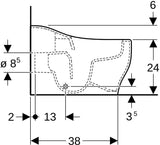 GEBERIT Bambini Stand-WC für Kleinkinder, Tiefspüler, Rimfree, weiß, H 24 cm