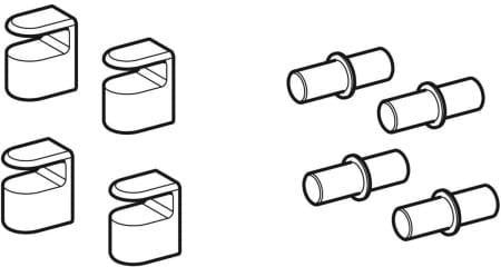Geberit Befestigungsmaterial für Spiegelschrank ONE Glasablagen – Einlegebodenträger-Set