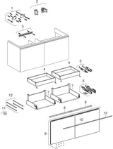 Geberit Acanto Waschtischunterschrank 119 cm, 2 Schubladen + 2 Innenschubladen, Weiß Hochglanz