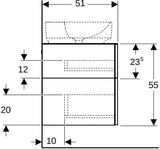 Geberit VariForm Waschtischunterbau 120 cm, 3 Schubladen, lava matt – Wandhängend