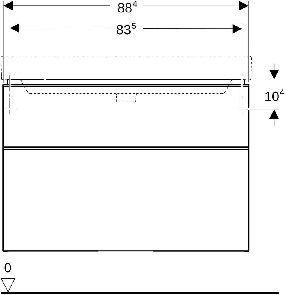 Geberit Smyle Unterschrank für Waschtisch eckig mit 2 Schubladen 118,4 cm sandgrau