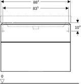 Geberit Smyle Unterschrank für Waschtisch eckig mit 2 Schubladen 118,4 cm sandgrau