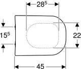 GEBERIT Smyle WC-Sitz in Weiß – Duroplast, glänzend, Montage von oben