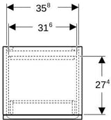 Geberit Renova Plan Hochschrank 39x180x36 cm Nussbaum hickory, 2 Türen, 1 Schublade