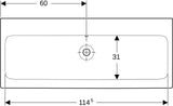 Geberit iCon Doppelwaschtisch 120 cm weiß, 2 Hahnlöcher, mit Überlauf, wandmontiert