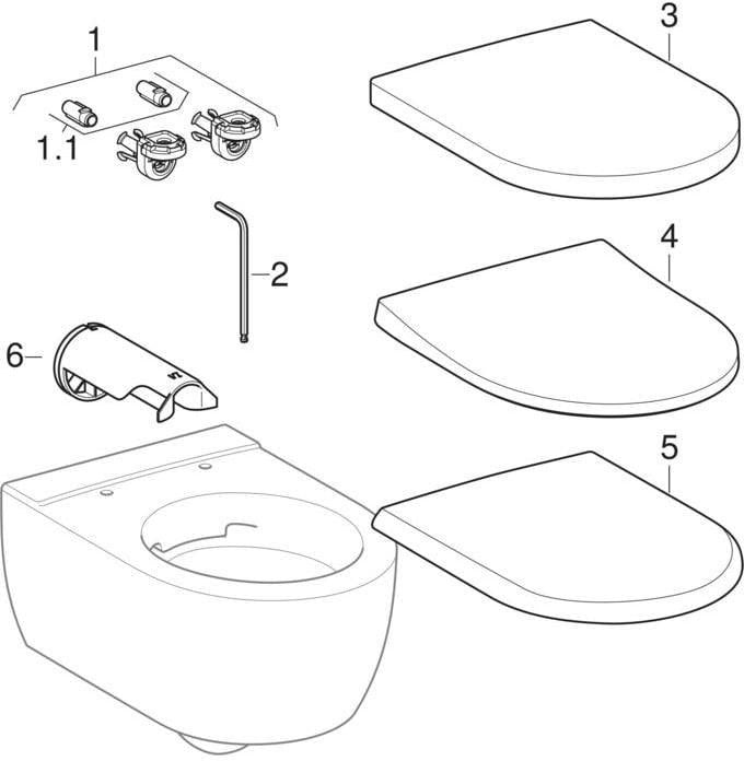 Geberit iCon Wand-WC Tiefspüler 49 cm Rimfree KeraTect weiß
