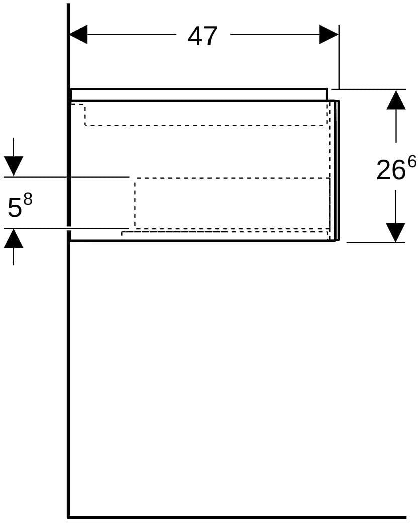 Geberit ONE Unterschrank für Aufsatzwaschtisch, 2 Schubladen, 133,2 cm, weiß hochglänzend