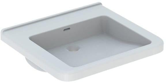 Geberit Renova Comfort Waschtisch 60x55 cm barrierefrei eckig ohne Hahnloch mit Überlauf weiß