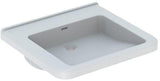 Geberit Renova Comfort Waschtisch 60x55 cm barrierefrei eckig ohne Hahnloch mit Überlauf weiß