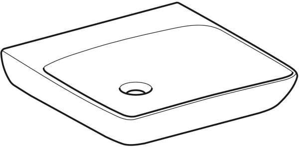 Geberit Renova Comfort Waschtisch barrierefrei 60x55 cm ohne Hahnloch weiß