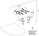 Geberit Mango WC-Sitz weiß mit Deckel und verchromten Scharnieren – Duroplast, 155 mm Befestigungsabstand