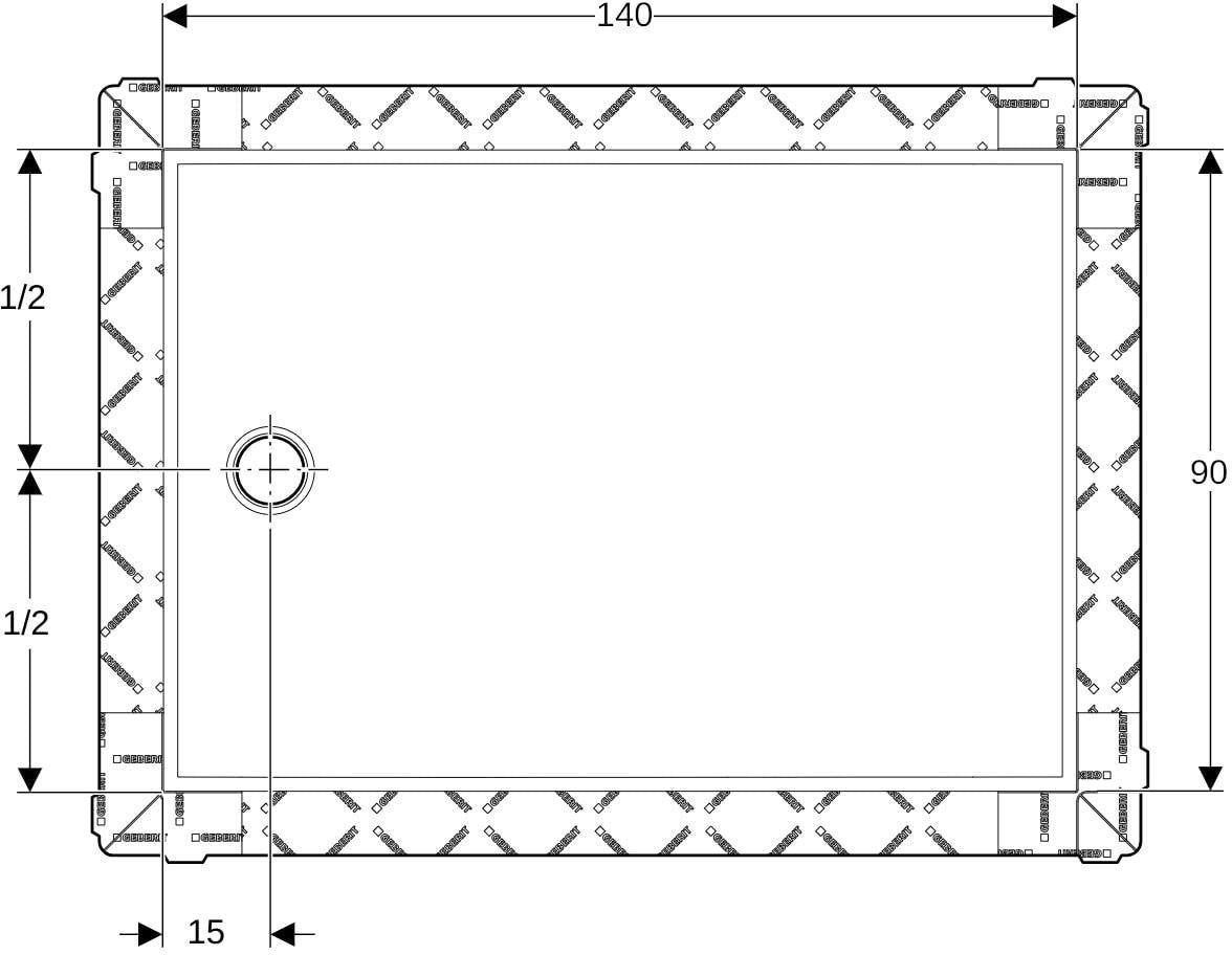 GEBERIT Setaplano Duschfläche 80 x 80 cm aus Varicor, weiß-alpin, rutschhemmend