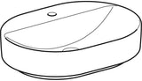 Geberit VariForm Aufsatzwaschtisch elliptisch 60x45 cm mit Hahnloch und KeraTect in Weiß