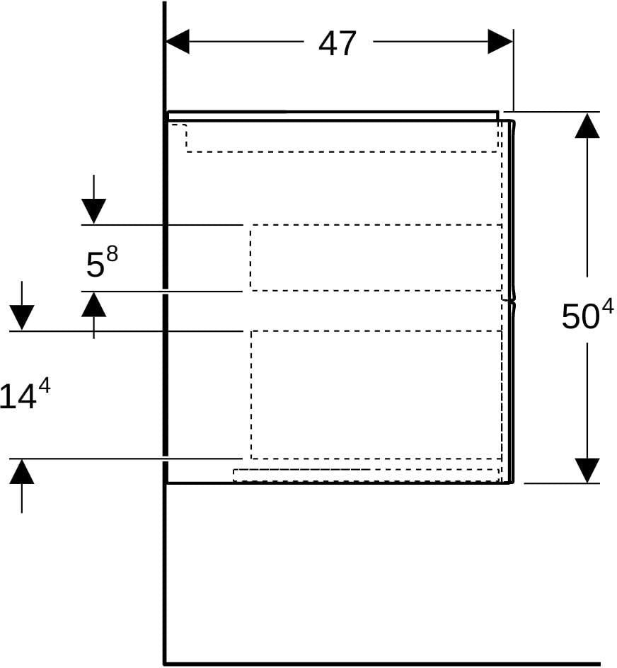 Geberit ONE Waschtischunterschrank 4 Schubladen 133,2 cm weiß hochglänzend wandhängend