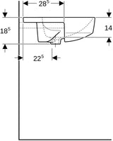 GEBERIT VariForm Halbeinbauwaschtisch rund 50 cm mit Hahnloch und Überlauf, KeraTect weiß