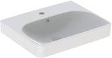 Geberit Smyle Waschtisch eckig 90x48 cm mit Hahnloch und Überlauf in Weiß