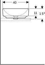 Geberit VariForm Aufsatzwaschtisch elliptisch 55x40 cm weiß KeraTect ohne Hahnloch