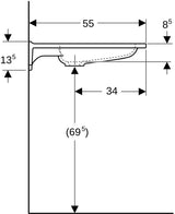 Geberit Publica Waschtisch 70x55 cm weiß matt, demenzgerecht, barrierefrei, ohne Hahnloch