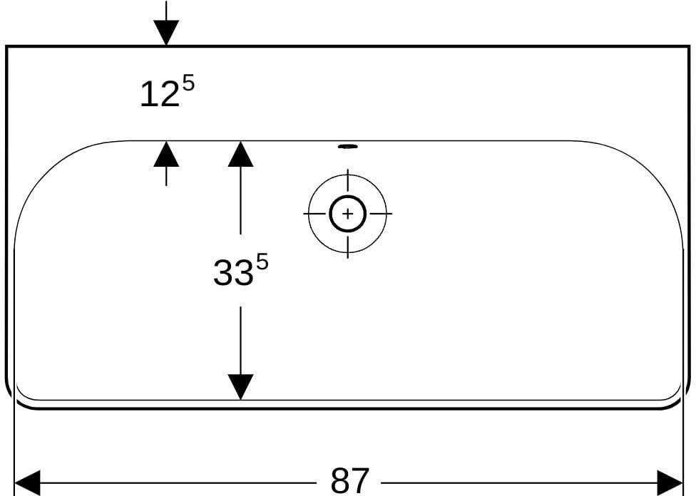 Geberit Smyle Waschtisch eckig 120x48cm ohne Hahnloch mit Überlauf weiß