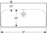 Geberit Smyle Waschtisch eckig 120x48cm ohne Hahnloch mit Überlauf weiß